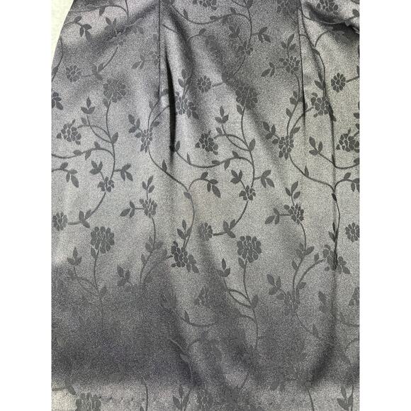 Whimsigoth Black Floral Jacquard Knee Length Dress Sz 8 Medium Gothic Cocktail - Picture 2 of 6